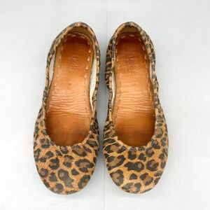 Tieks by Gavrieli Womens 8 Leopard Print Leather Ballet Flats Shoe Travel SlipOn
